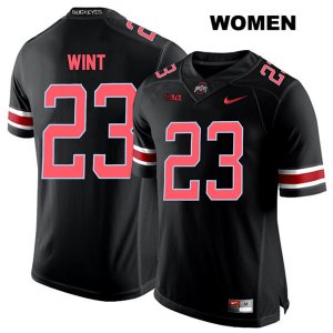 Women's NCAA Ohio State Buckeyes Jahsen Wint #23 College Stitched Authentic Nike Red Number Black Football Jersey YB20Q47JT